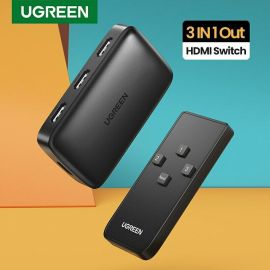 UGREEN (80125) HDMI Switch 3 in 1 Out 4K HDMI Switcher Splitter with Remote Control Support 4K 30Hz 3D HD 1080P - CM332