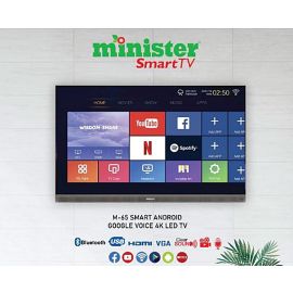 Minister M-65 Smart Android GOOGLE VOICE 4K LED TV (L65DU8000)